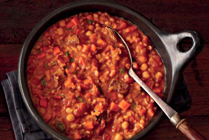 Moroccan red lentil and chickpea soup.JPG