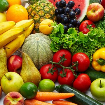 Fruits and vegetables are appetising and delicious.